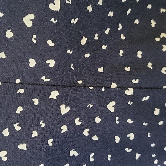 Banana Republic V-Neck Cotton Heart Print Elastic Waist Dress - Size XS Tall - Picture 6 of 8